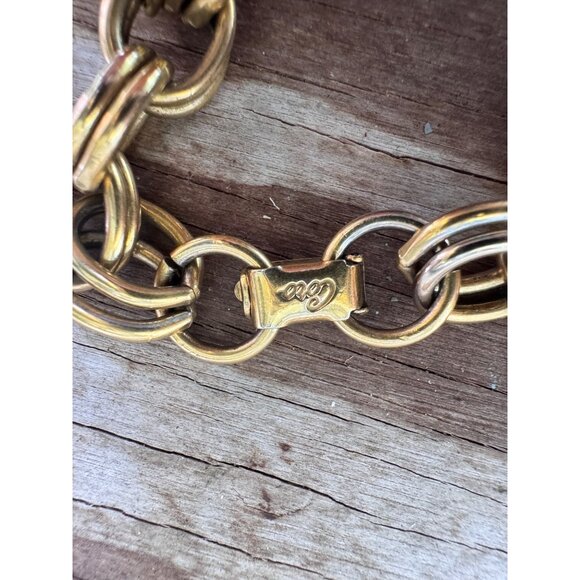 Vintage Coro Gold-Tone Charm Bracelet With Religious & Musical Motifs Red & Blue - Picture 4 of 8